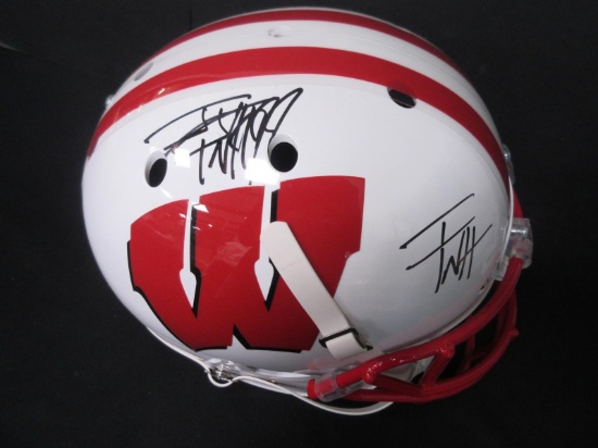 TJ AND JJ WATT SIGNED WISCONSIN FS REP HEL COA