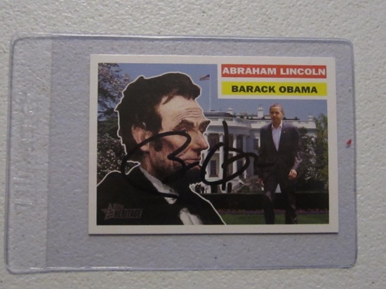 BARACK OBAMA SIGNED CARD WITH COA