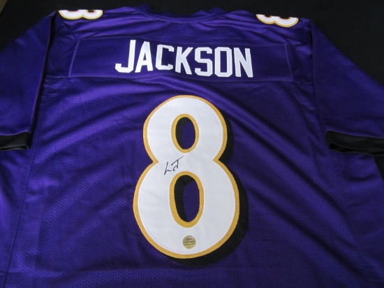 Lamar Jackson Signed Jersey Elite COA