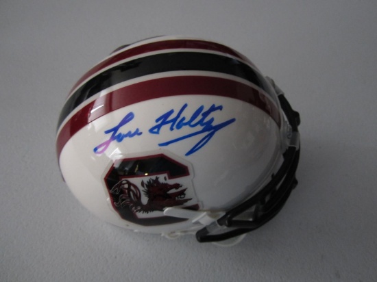 LOU HOLTZ SIGNED MINI HELMET WITH COA