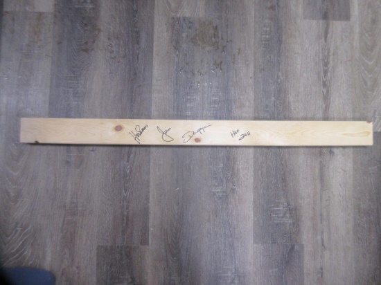 HACKSAW JIM DUGGAN SIGNED 2X4 WITH FSG COA