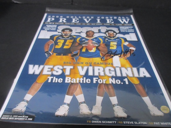 PAT WHITE SIGNED 16X20 PHOTO WVU COA