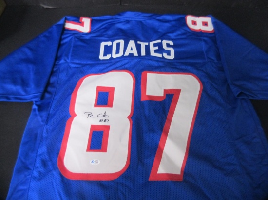 PATRIOTS BEN COATES SIGNED BLUE JERSEY FSG COA