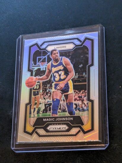 Magic Johnson 2023-24 Panini Prizm Silver Prizm #185 Los Angeles Lakers