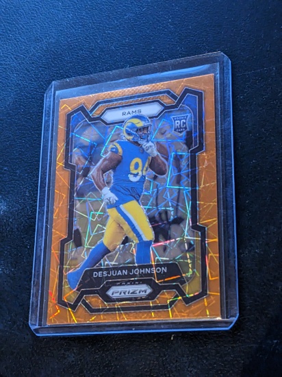 DESJUAN JOHNSON 2023 Panini Prizm Orange Lazer RC Rookie #356 Rams