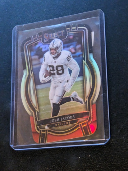 2022 Panini Select #250 Josh Jacobs Black and Red Prizm Die Cut