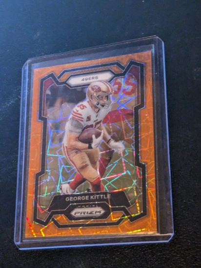 George Kittle 2023 Panini Prizm Orange Lazer Prizm #271 San Francisco 49ers