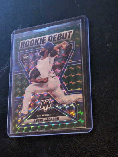 2022 Panini Mosaic #RD-20 Andre Jackson Rookie Debut Green Mosaic card