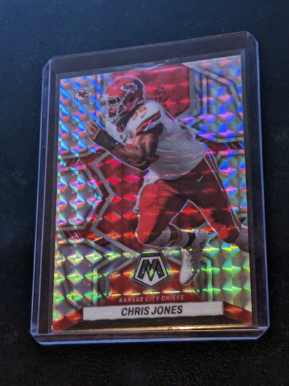 2022 Panini Mosaic #223 Chris Jones Silver Mosaic Prizm Holo Kansas City Chiefs