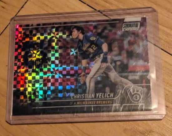 2022 Topps Stadium Club Chrome X-Fractor #192 CHRISTIAN YELICH Milwaukee Brewers