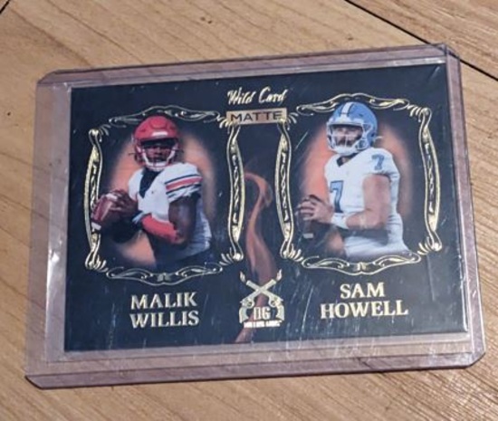 2022 WILD CARD MATTE Dueling Guns Orange Smoke Matt Corral Sam Howell Rookie RC