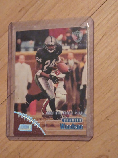 CHARLES WOODSON 1998 STADIUM CLUB #190 RC ROOKIE FIRST DAY