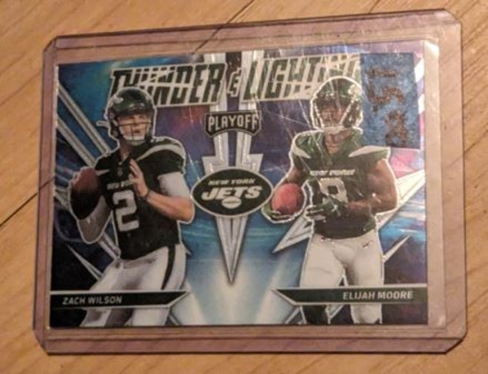 2021 PANINI PLAYOFF ZACH WILSON ELIJAH MOORE THUNDER and LIGHTNING #TL-18
