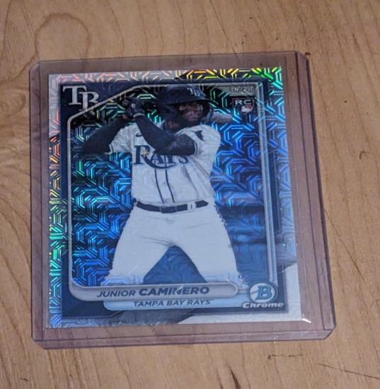 2024 Bowman Chrome #20 Junior Caminero Mojo Refractor RC Rookie Rays