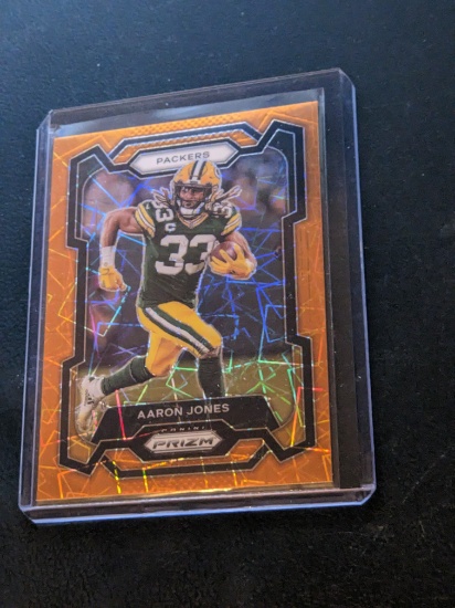 2023 Panini Prizm Orange Lazer Prizm Aaron Jones #105 Green Bay Packers