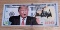 Donald Trump replica 100 dollar bill with coa