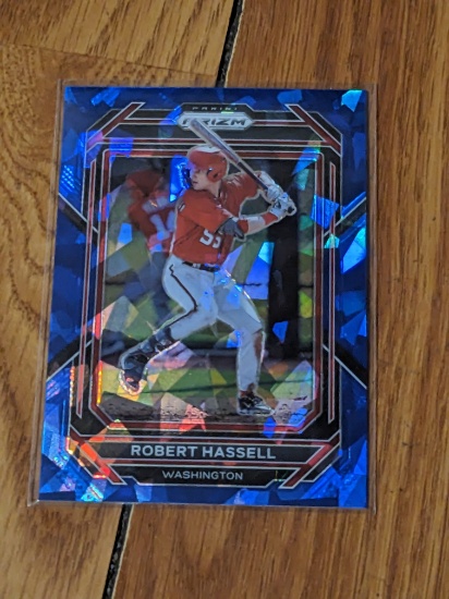 Robert Hassell 2023 Panini Prizm Blue Ice Prizm #48 Washington Nationals