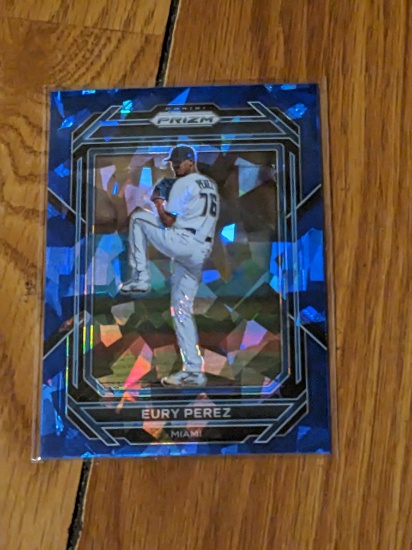 2023 Panini Prizm - Blue Ice Prizm #17 Eury Perez (RC) Miami Marlins