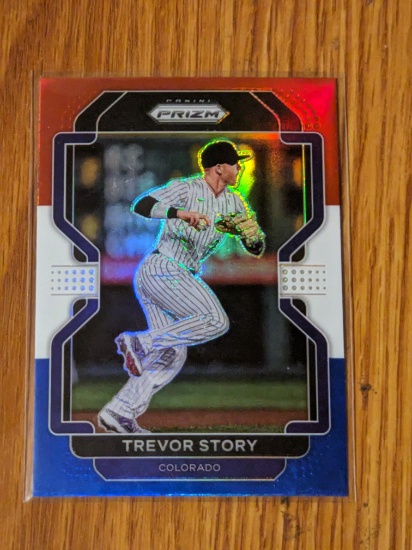 2022 Panini Prizm Red/White/Blue Prizm #4 Trevor Story Colorado Rockies