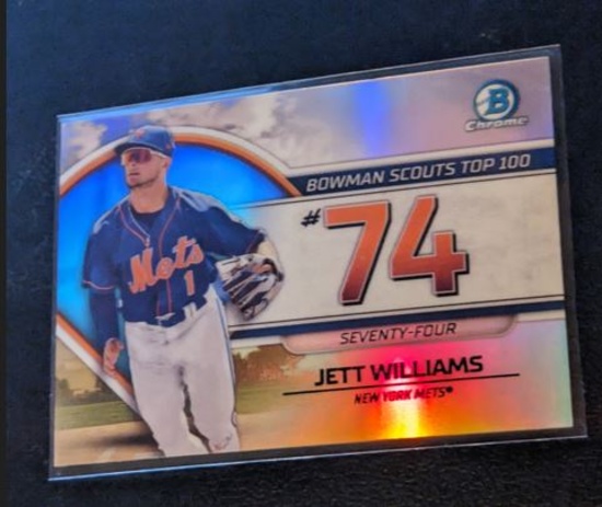 2023 bowman chrome scouts' jett williams #btp-74 Refractor Holo