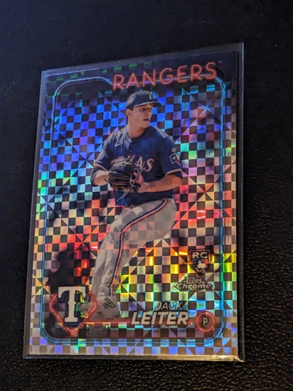 2024 Jack Leiter Rookie Card - Topps Chrome - X-Fractor #111 Texas Rangers