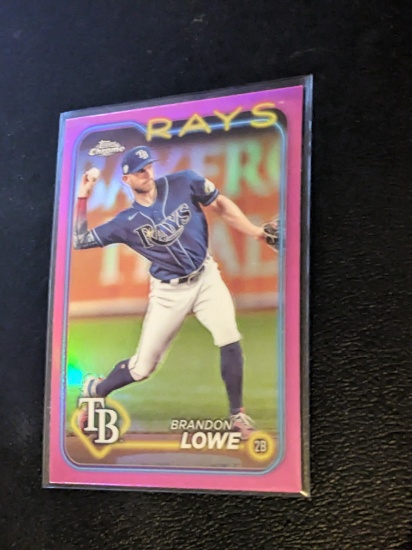 2024 Topps Chrome Brandon Lowe Pink Refractor #286 Rays