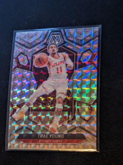 2023-24 Panini Mosaic #107 Trae Young Silver Mosaic