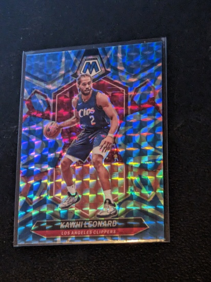 2023-24 Panini Mosaic | Kawhi Leonard Blue Reactive Prizm #149