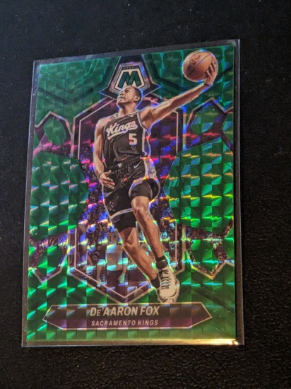 2023-24 Panini Mosaic De'Aaron Fox Green Mosaic Prizm #163 Sacramento Kings