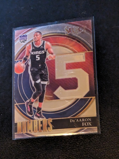 2021-22 Panini Select Basketball De'Aaron Fox Numbers Insert #1 Sacramento Kings