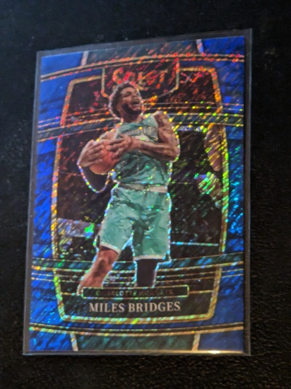 2021-22 Panini Select #42 Miles Bridges Blue Shimmer Prizms