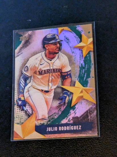 Julio Rodriguez 2025 Topps Series 1 Stars Of MLB Holo Foil Insert Card #SMLB-5