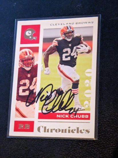 Nick Chubb autographed card w/coa