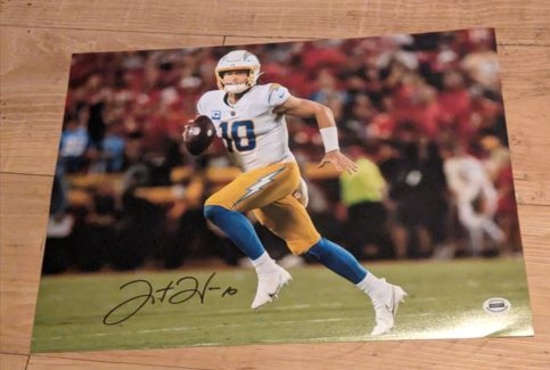 Autographed Los Angeles Chargers Justin Herbert 11x14 Photo with coa