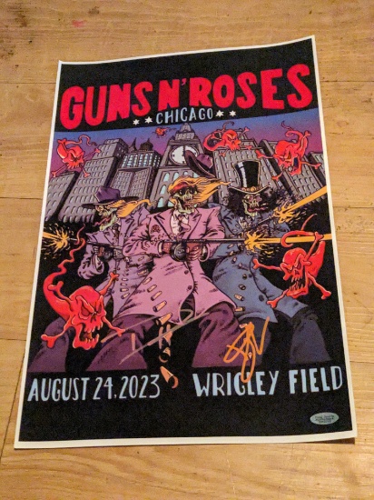 Duff McKeagan and Izzy Stradlin Signed Guns N Roses 11x17 Photo with coa