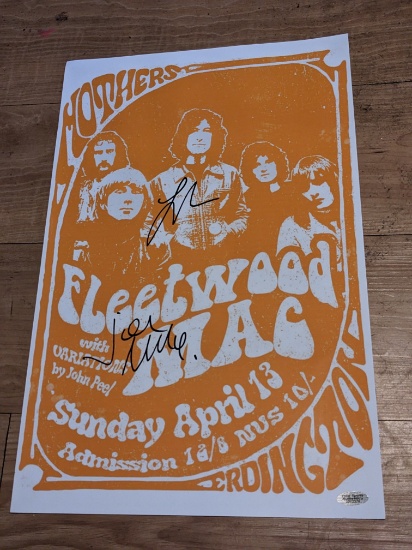 John McVie & Lindsey Buckingham Signed Photo 11x17 with coa