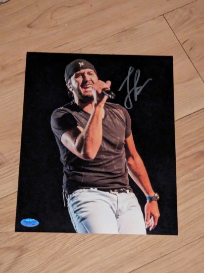 luke bryan autographed 8x10 photo with coa
