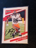 Nick Chubb autographed card w/coa