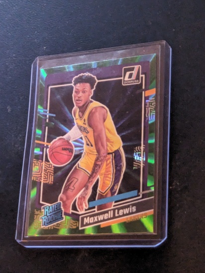 2023-24 Maxwell Lewis Panini Donruss Green Laser Holo Rated Rookie #235 Lakers