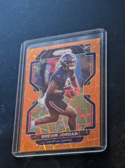 BREVIN JORDAN #417 2021 PANINI PRIZM TEXANS RC ORANGE LAZER