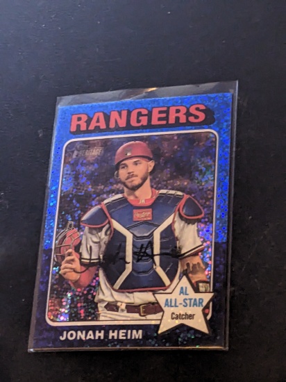 2024 Topps Heritage #22 Jonah Heim Chrome Blue Sparkle Refractor