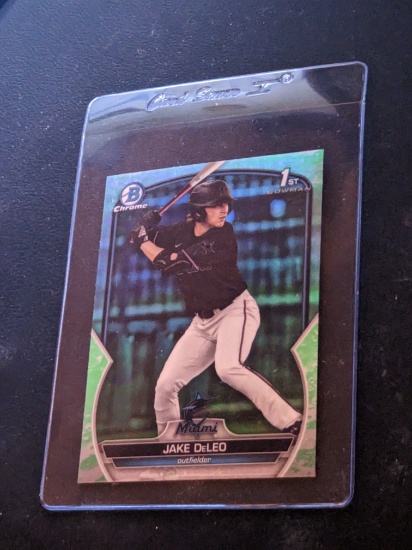 2023 Bowman Draft Chrome Lunar Glow Aqua Green Refractor #BDC-158 JAKE DeLEO RC