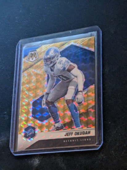 2021 Panini Mosaic gold insert Mosaic Jeff Okudah #77 Detroit Lions