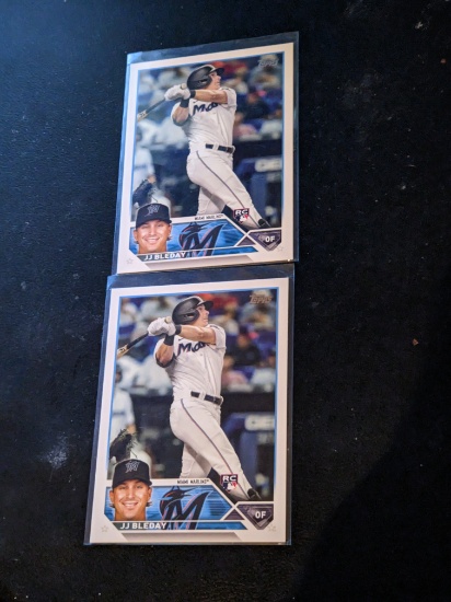 two card lot all being 2023 Topps Series 1 - JJ Bleday #205 rookies