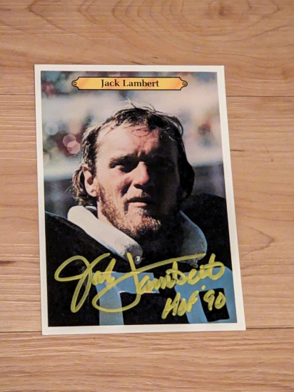 Jack Lambert autographed Topps huge card with coa