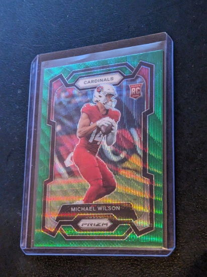2023 Panini Prizm Michael Wilson #303 Green Wave Prizm Rookie RC Cardinals