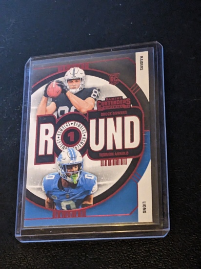 Brock Bowers/Terrion Arnold 2024 Panini Contenders - Round 1 Red Rookie Card# 23