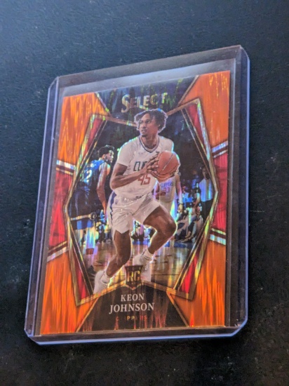 Keon Johnson 2021-22 Panini Select Premier Level #115 orange shock Parallel Insert