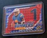 2023 red Parallel Insert Panini Zenith Behind the Numbers Blue MOSAIC Quentin Johnston Rookie