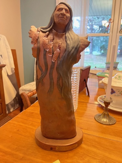 Left Handed Bear Indian Sculpture